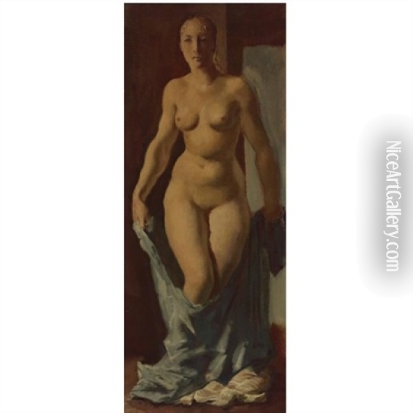 Standing Nude Oil Painting - Alexander Evgenievich Iacovleff