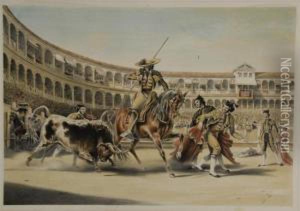 Tauromaquia, Or The Bullfights Ofspain Oil Painting - William Henry Lake Price