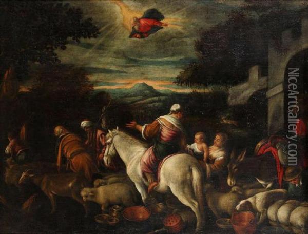 Abraham Vertrekt Uit Haran Oil Painting - Jacopo Bassano (Jacopo da Ponte)