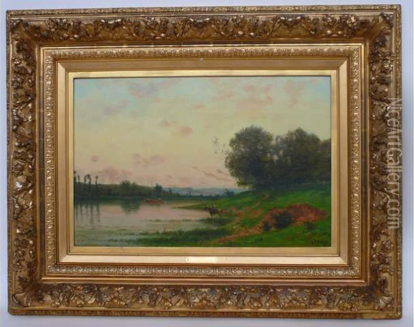 Matinee Sur La Seine Oil Painting - Hippolyte Camille Delpy