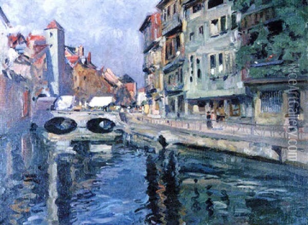 Ville D'annecy Oil Painting - Lucien-Hector Jonas