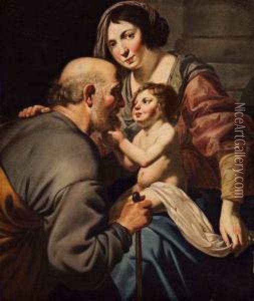 Sacra Famiglia Oil Painting - Jan Van Bijlert