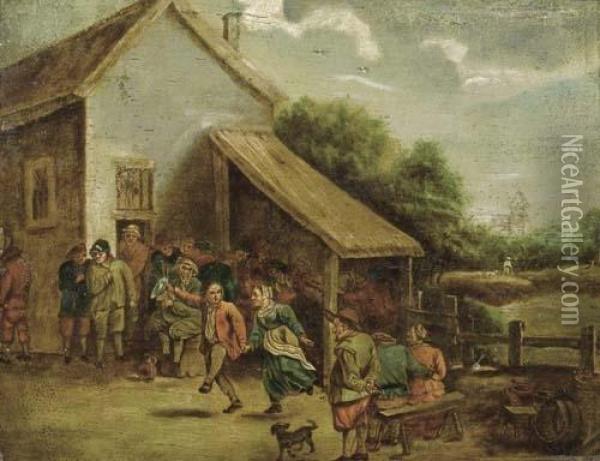 Der Tanz. Oil Painting - David The Younger Teniers
