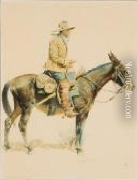 An Army Packer Oil Painting - Frederic Remington