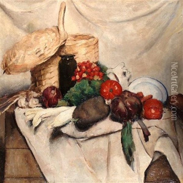 Still Life With Vegetables Oil Painting - Ans Van Den Berg