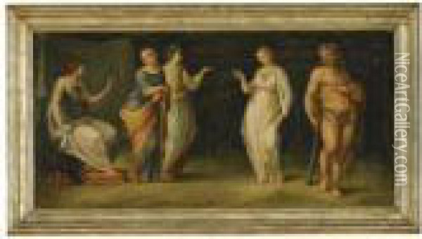 Hercules At The Crossroads Oil Painting - Raphael (Raffaello Sanzio of Urbino)