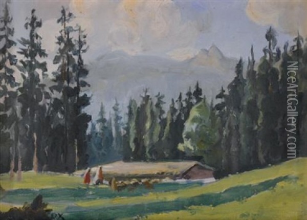 Kashmir, India Oil Painting - Ethel Carrick Fox