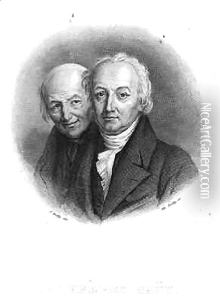 The Hauy Brothers: Rene-Just (1743-1822) and Valentin Hauy (1745-1822) Oil Painting - Julien Leopold Boilly