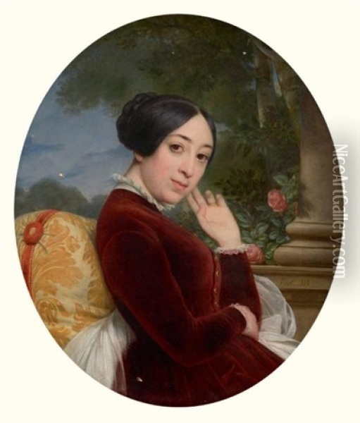 Portrait De Femme Oil Painting - Francois Edouard Picot