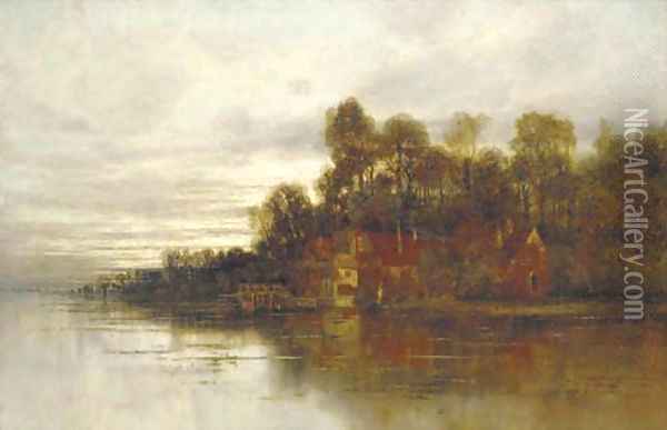 The house on the river Oil Painting - Karl Heffner