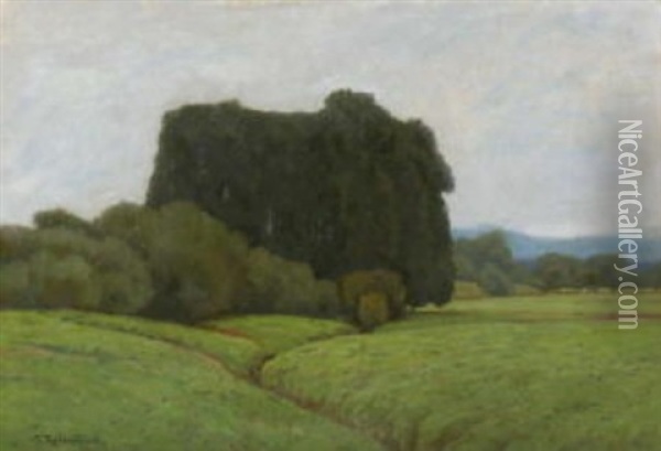Baumlandschaft Oil Painting - Fritz Wilhelm Rabending