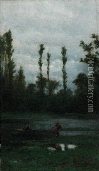 Boating Couple Oil Painting - Frederick Hendrik Kaemmerer