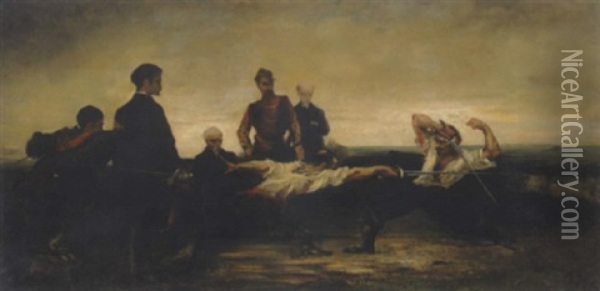 Das Duell Oil Painting - Anatole Henri de Beaulieu