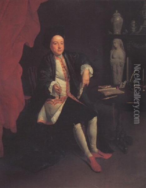 Portrait Of A Gentleman Oil Painting - Carl Marcus Tuscher