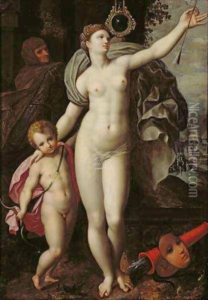 Venus and Cupid Oil Painting - Jacques de Backer