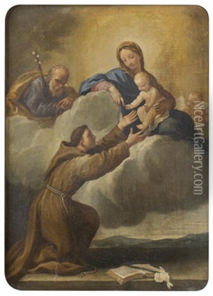 La Sainte Famille Et Saint Antoine De Padoue Oil Painting - Etienne (le Romain) Parrocel