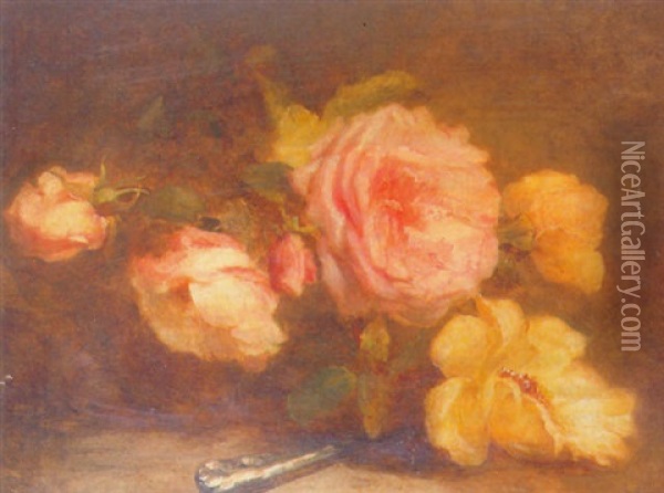 Pink Roses Oil Painting - Kate Bisschop-Swift