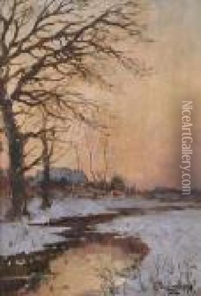 Tramonto Invernale Oil Painting - Giuseppe Buscaglione