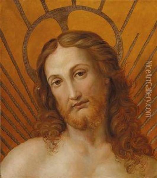Kopf Jesu Christi Aus Dem Fresko Disputa Oil Painting - Santi Raffaelo