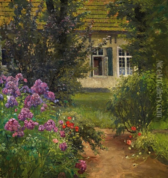 Bluhender Garten Oil Painting - Axel Wilhelm Nordgren