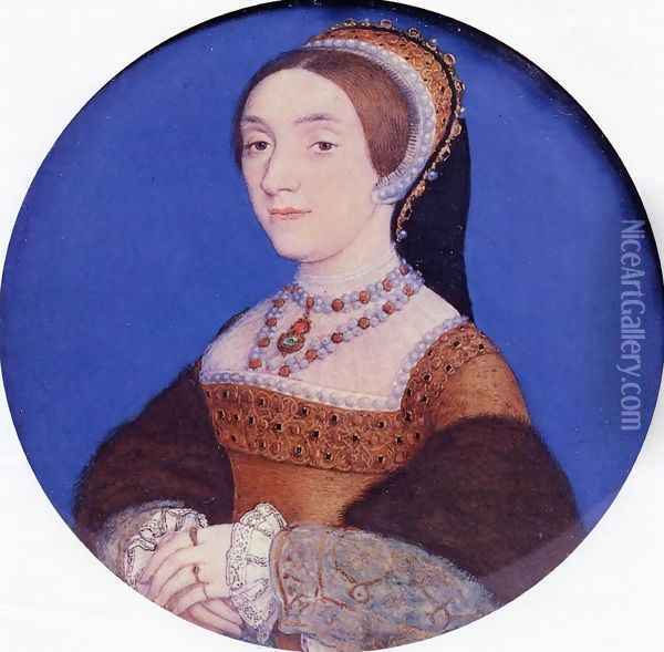 Portrait of an Unknown Lady c. 1541 Oil Painting - Hans Holbein the Younger