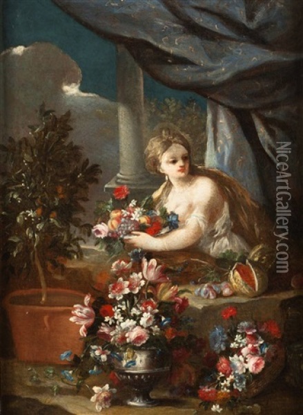 Flora Oil Painting - Gasparo Lopez