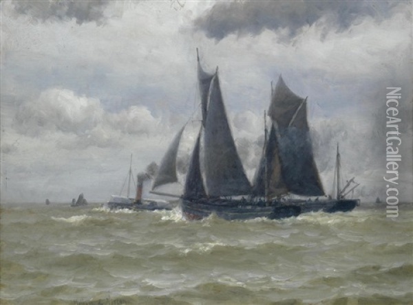Choppy Waters Oil Painting - William Edward Norton