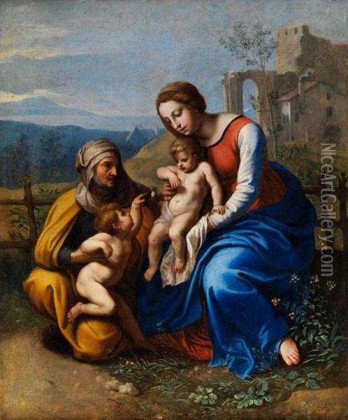 Madonna Mit Dem Kind, Dem Johannesknaben Und Der Heiligen Elisabeth Oil Painting - Giovanni Francesco Penni