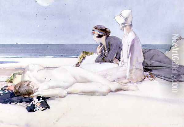 On the Dunes Oil Painting - Harry Watson