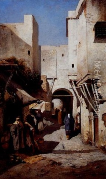 Rue A Tanger Oil Painting - Henri Regnault