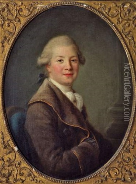 Paris Portrait D'un Jeune Homme Oil Painting - Francois Hubert Drouais