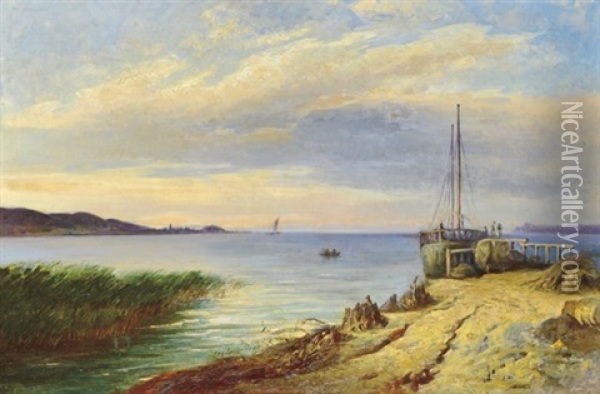 View Of The Balaton Oil Painting - Sandor Brodszky