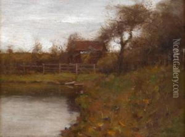 Autumn Landscape Oil Painting - Gustave Wolff
