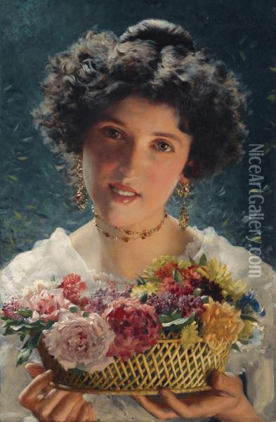 The Bouquet Oil Painting - Ladislas Wladislaw von Czachorski