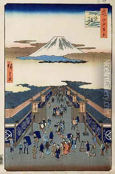 The Road to Mount Fuji Oil Painting - Utagawa or Ando Hiroshige