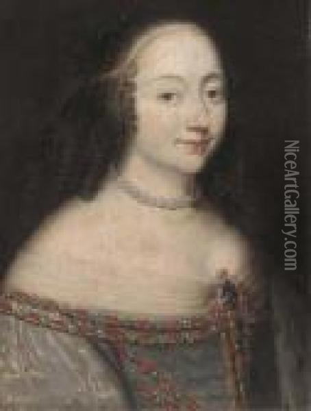 Portrait Of Lady Oil Painting - Charles Beaubrun