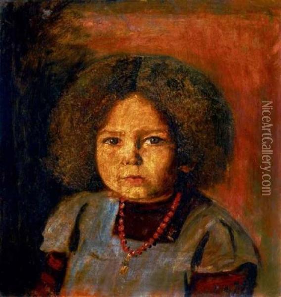 Little Girl Oil Painting - Istvan Nagy