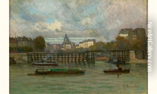 Vue De La Seine Oil Painting - Germain Eugene Bonneton