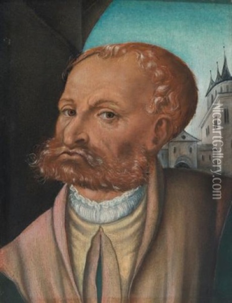 Portrait Of A Bearded Man Oil Painting - Lucas Cranach the Younger