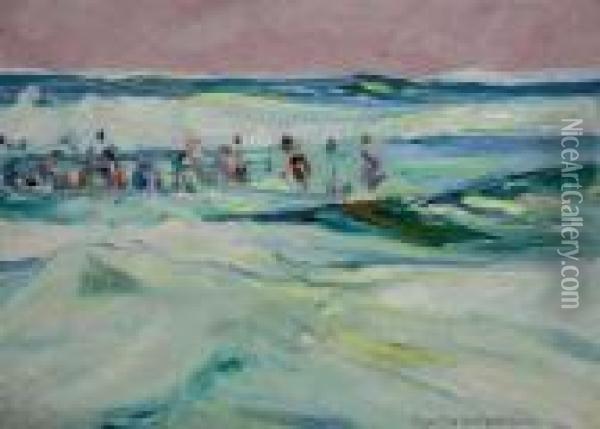 The Bathers Oil Painting - Charles Herbert Woodbury