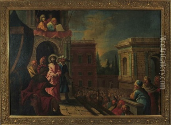 Ecce Homo - Christus Wird Von Pilatus Dem Volke Vorgefuhrt Oil Painting - Jacob Herreyns