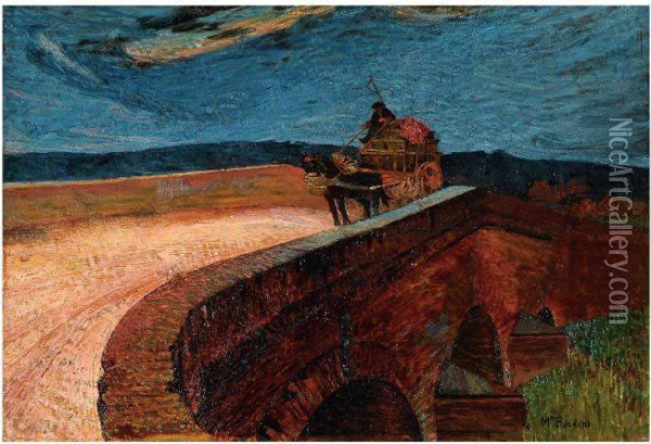 Il Ponte (il Ponte Con Calesse) Oil Painting - Mario Puccini