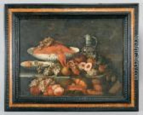 Naturain Posa Con Aragosta Oil Painting - Abraham Hendrickz Van Beyeren