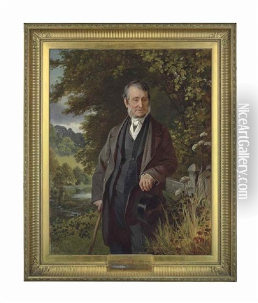 Portrait Of The Rev. Robert Henry Gayer More Of Larden Hall Oil Painting - Edwin Williams