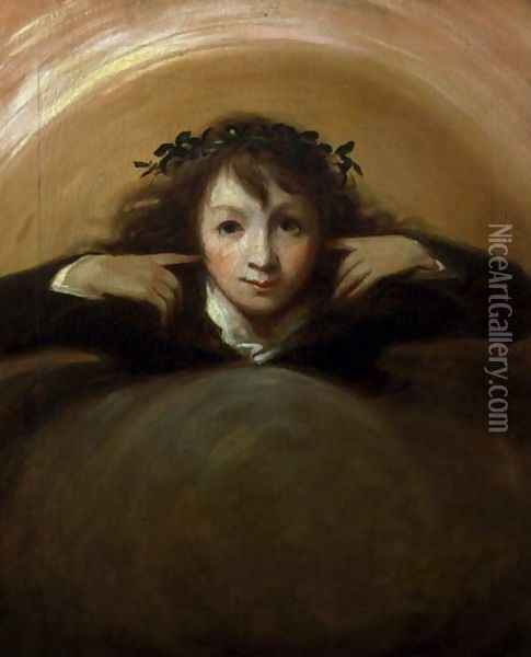 Thomas Alphonso Hayley as Puck, c.1790 Oil Painting - George Romney