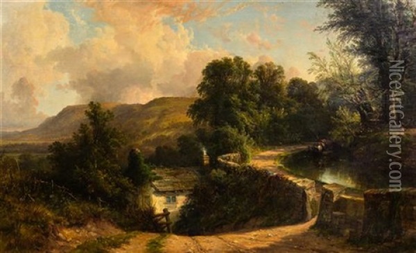 Old Waterway, North Wales Oil Painting - John Frederick Tennant