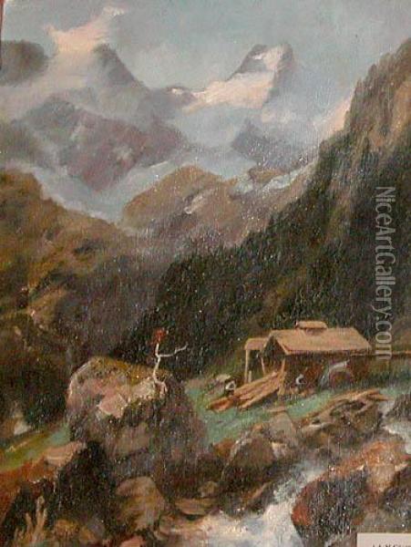 W Alpach Oil Painting - Adolf Glatte