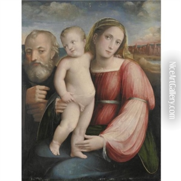 Sacra Famiglia Oil Painting - Giacomo Francia
