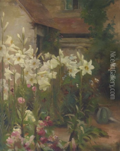 A Cottage Garden Oil Painting - Walter Frederick Osborne