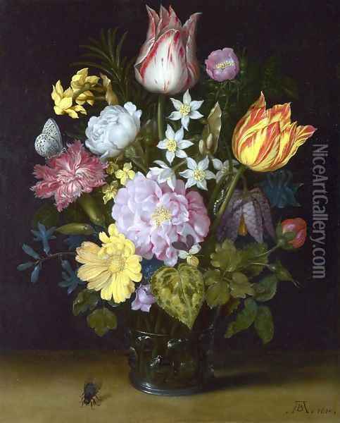 Flowers in a Vase Oil Painting - Ambrosius the Elder Bosschaert